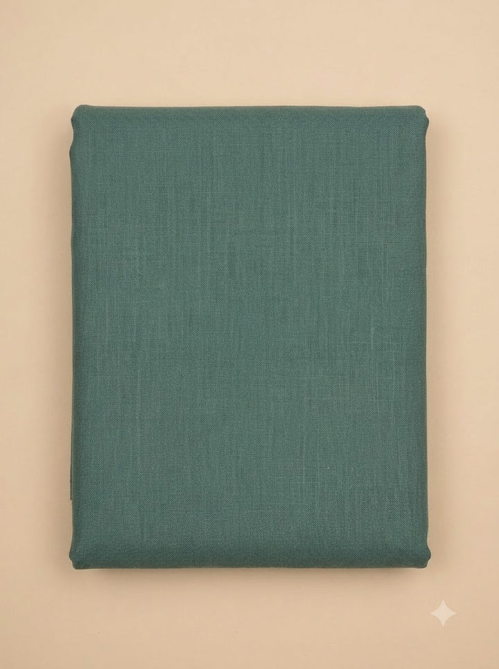 Rama Green Linen Blend Embroidered Unstitched Dress Material