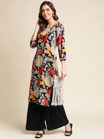 Floral Printed Cotton Kurta