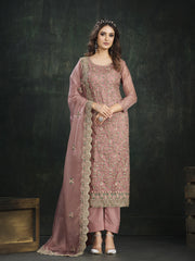 Neck Embroidery Organza Unstitched Suit Piece With Dupatta