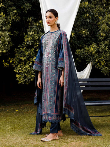 Printed Velvet Unstitched Suit Piece With Dupatta