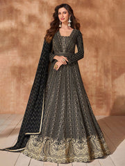 Embroidered Georgette Suit With Pant & Dupatta