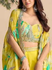 Embroidered Chinon Suit With Pant & Dupatta