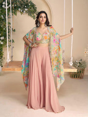 Printed Chinon Kurta With Pants & Dupatta