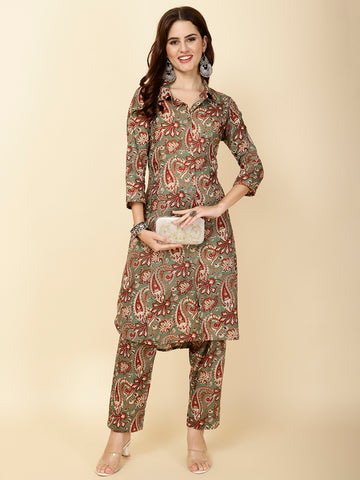 Printed Cotton Kurta Set