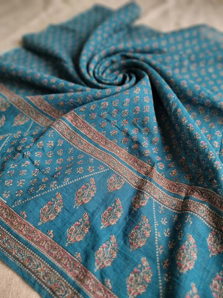 Rama-Green Printed Cotton Blend Kurta With Pant &amp; Dupatta