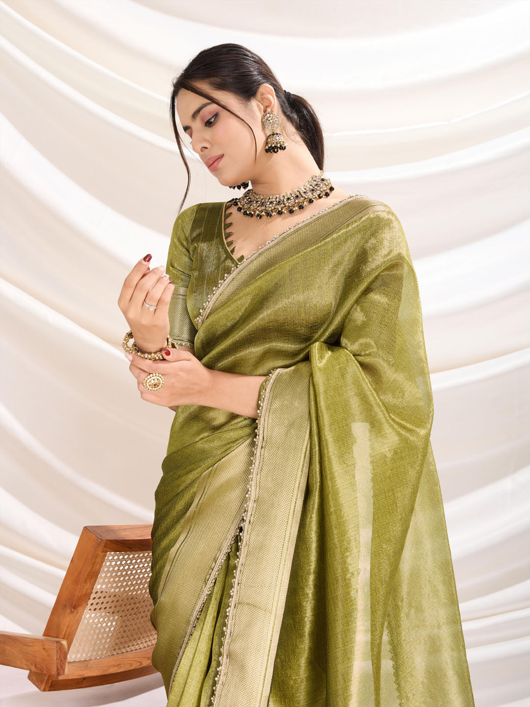 Woven Design Linen Blend Saree