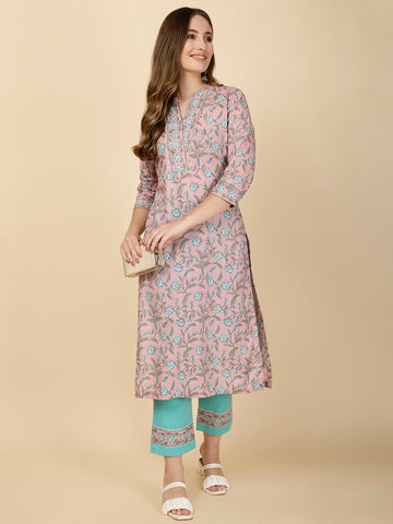 Printed Cotton Kurta Set