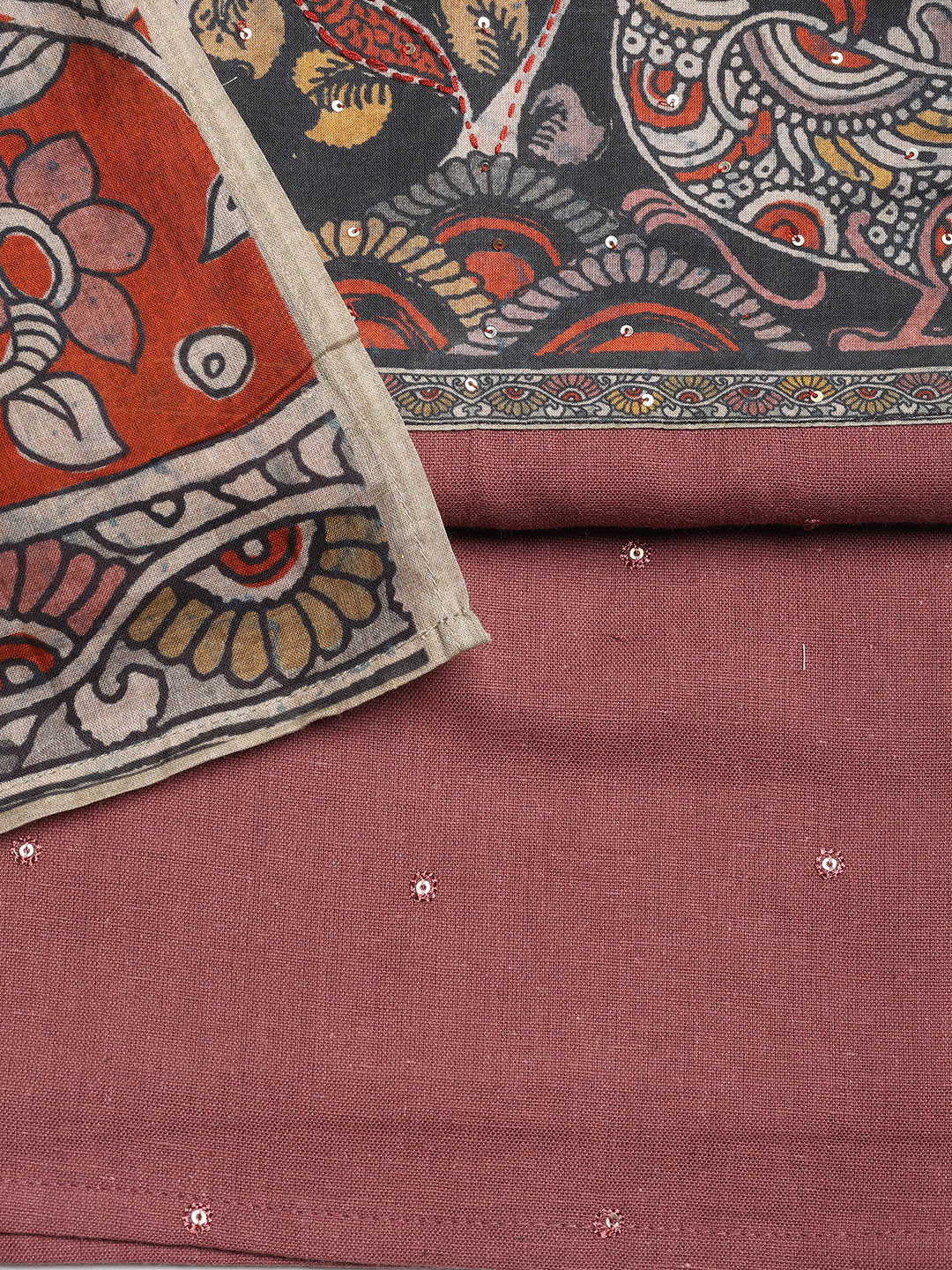 Printed Cotton Blend Unstitched Suit With Dupatta