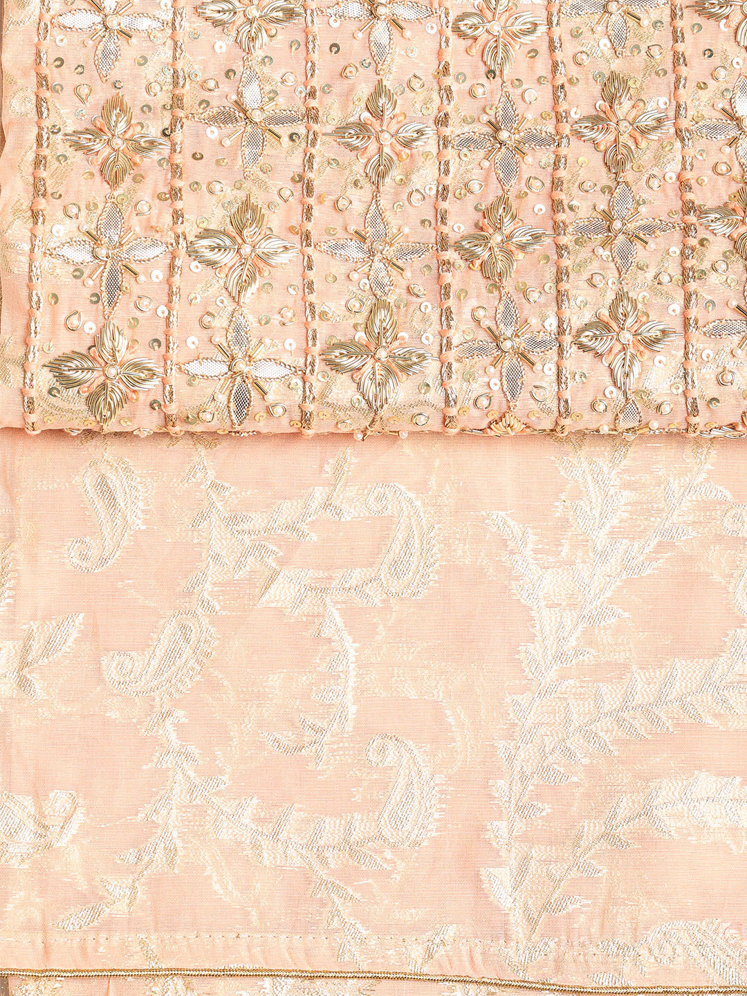 Embroidered Chanderi Unstitched Suit With Dupatta