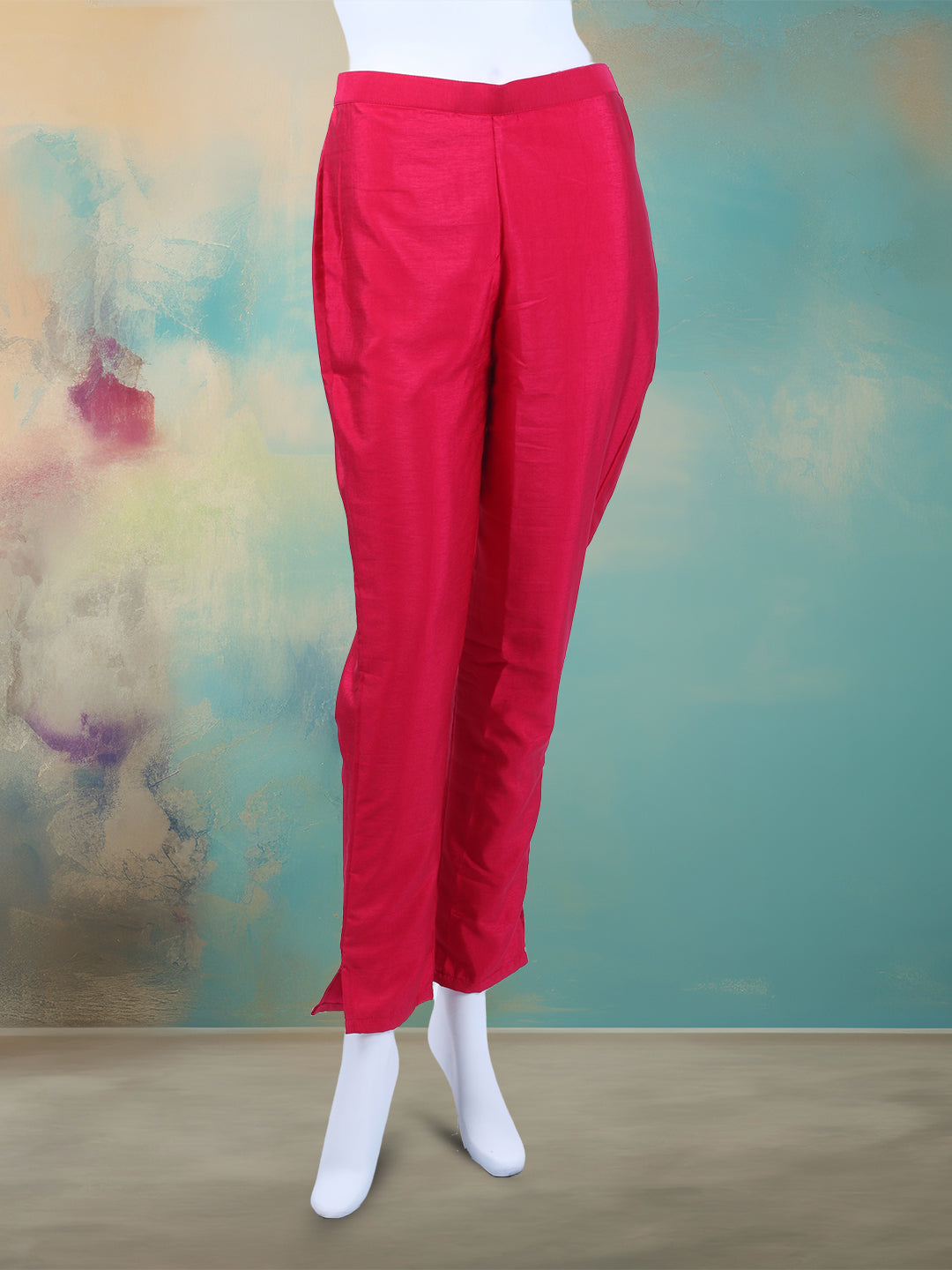 Bandhani Printed Art Silk Kurta With Pants & Dupatta