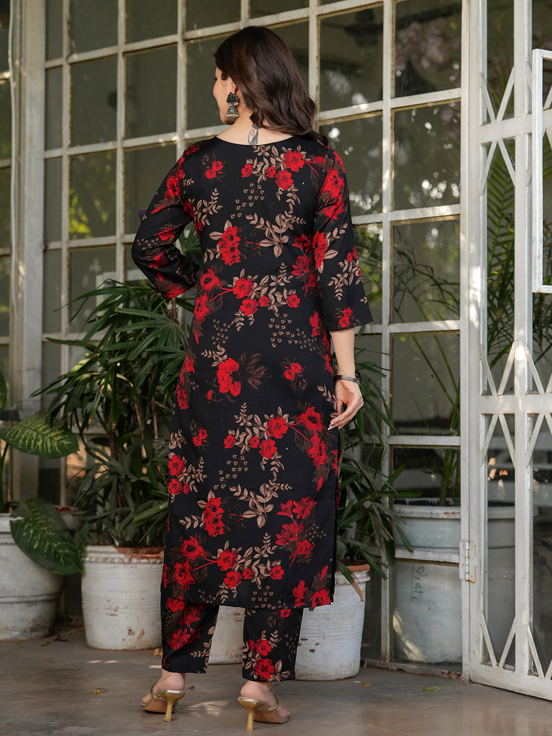 Neck Embroidery Cotton Blend Kurta With Pants &amp; Dupatta