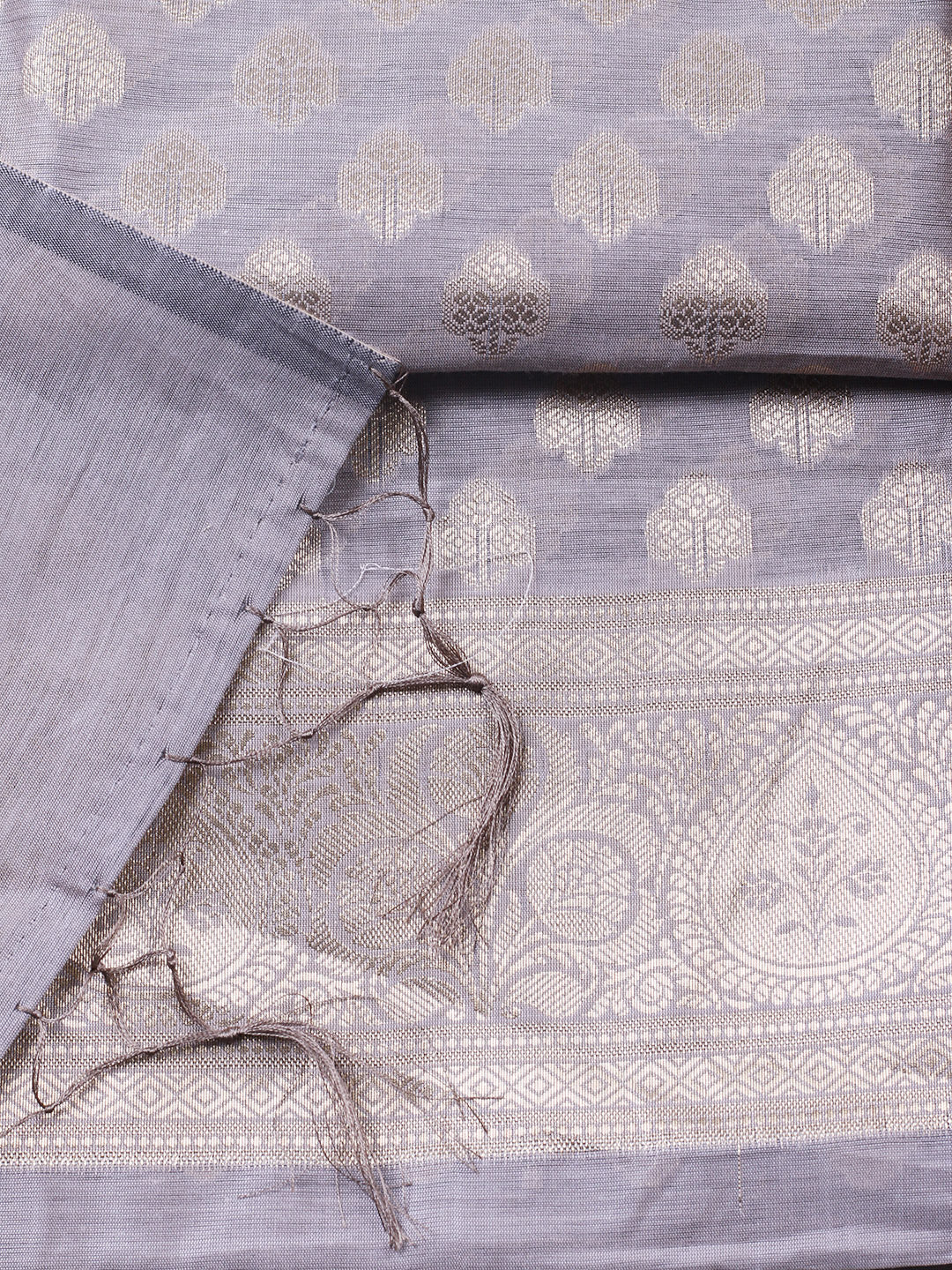 Woven Design Chanderi Unstitched Suit With Pant &amp; Dupatta