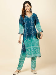 Bandhani Printed Crepe Kurta With Pants