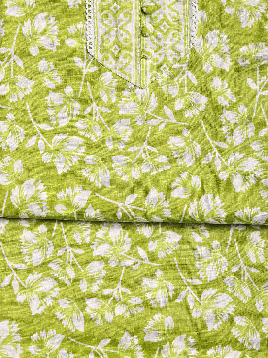 Printed Cotton Blend Unstitched Suit With Dupatta
