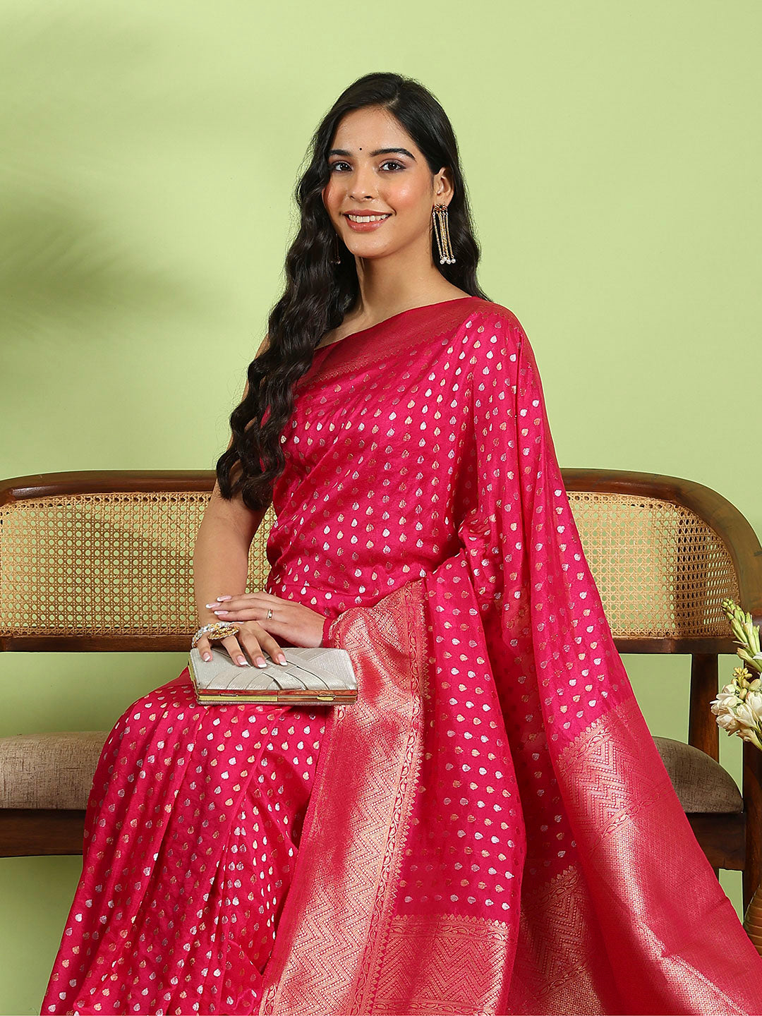 Plain Crepe Saree