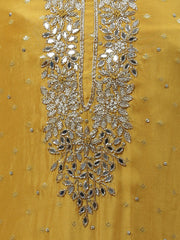 Neck Embroidered Organza Unstitched Suit Piece With Dupatta