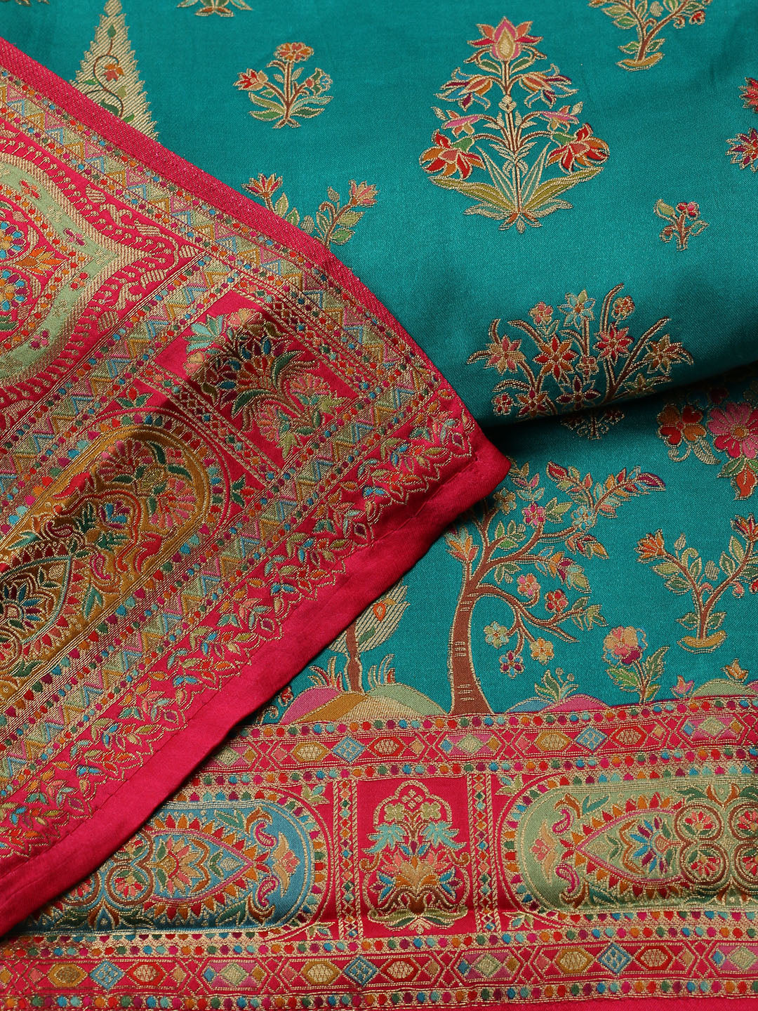 Woven Design Satin Unstitched Suit With Pant &amp; Dupatta