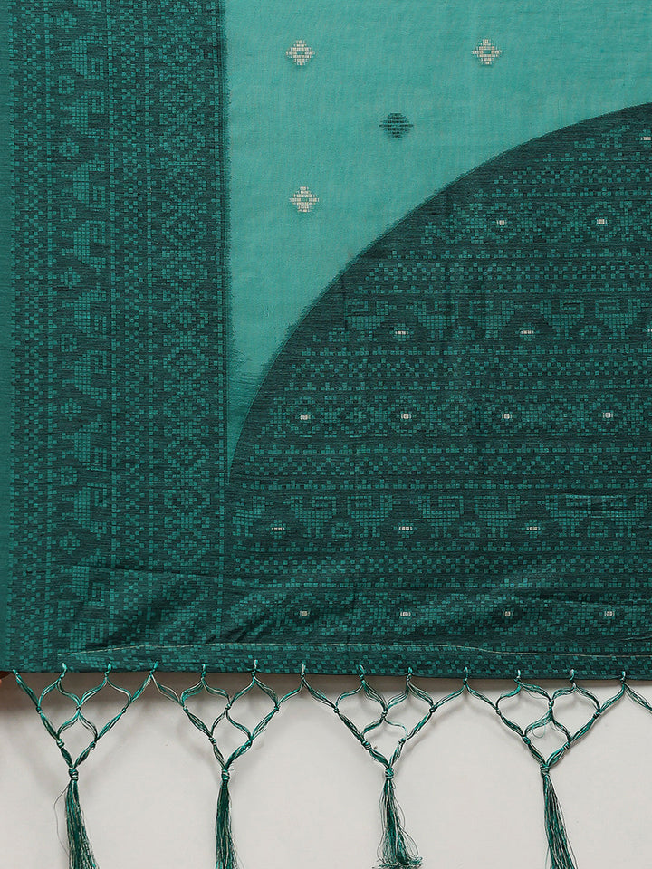 Woven Design Cotton Blend Saree
