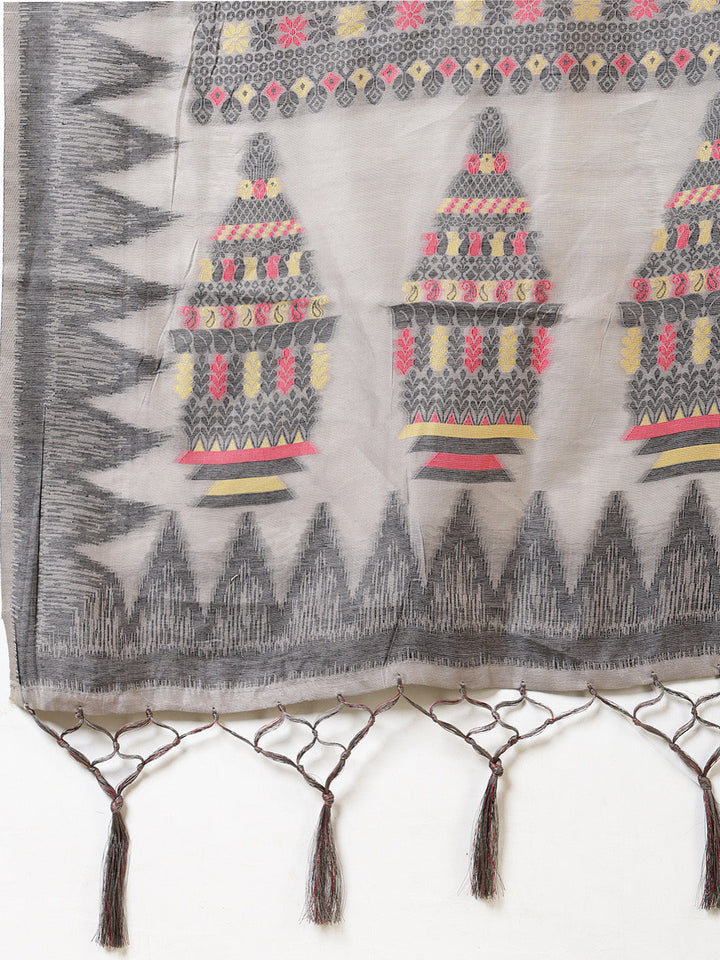 Resham Booti Woven Cotton Saree