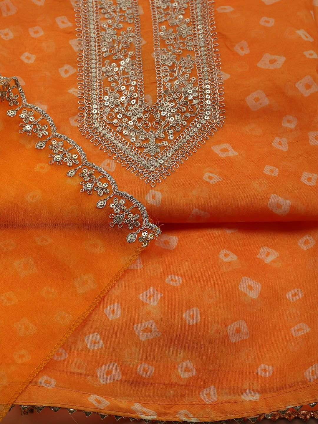 Embroidered Organza Unstitched Suit With Dupatta