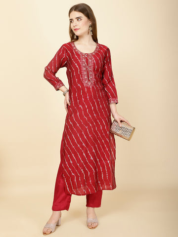 Neck Embroidery Muslin Kurta Set