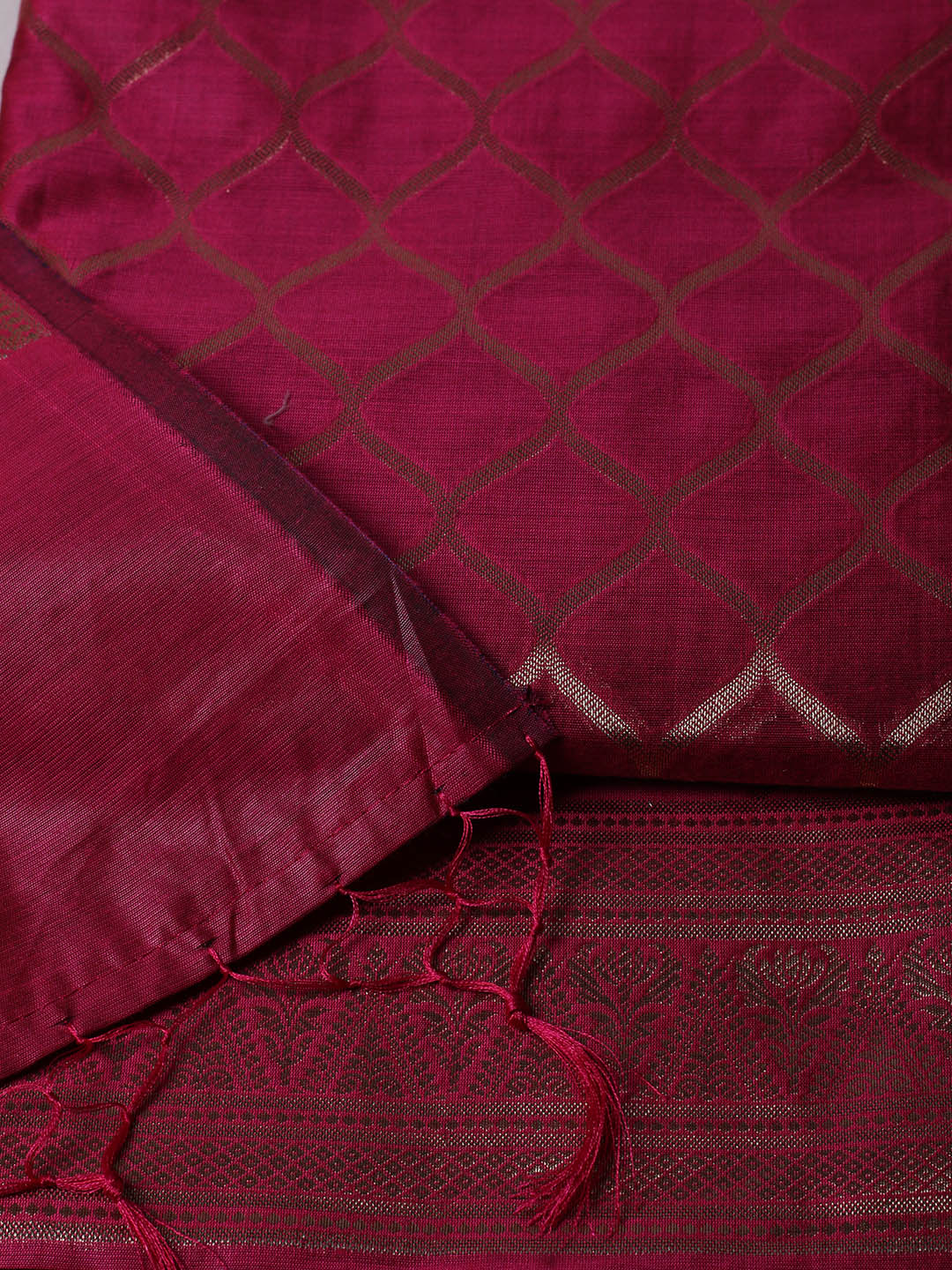 Woven Design Chanderi Unstitched Suit With Pant &amp; Dupatta
