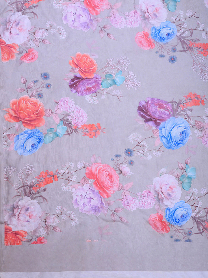 Digital Print Chiffon Saree