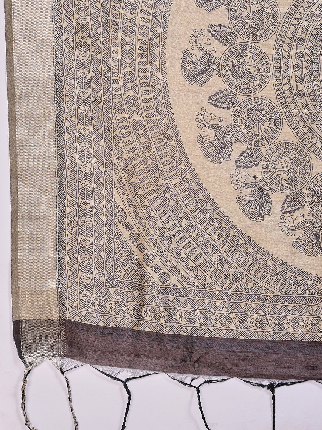 Zaari Jaal Tussar Saree
