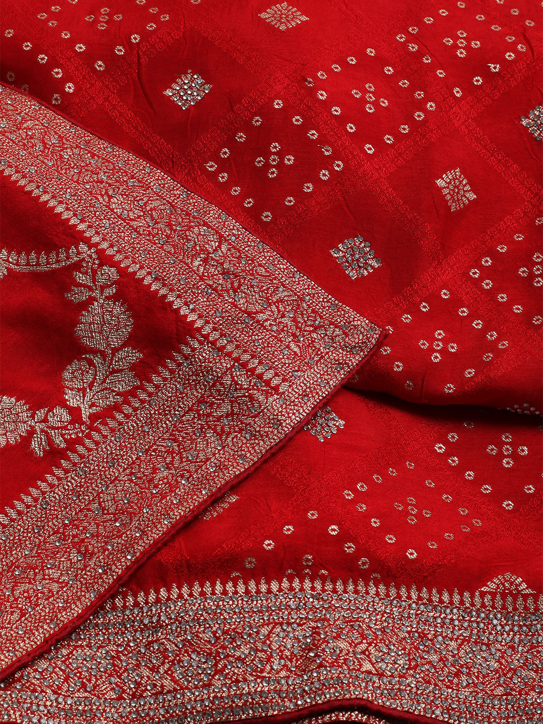 Embroidered Art Silk Unstitched Suit With Dupatta