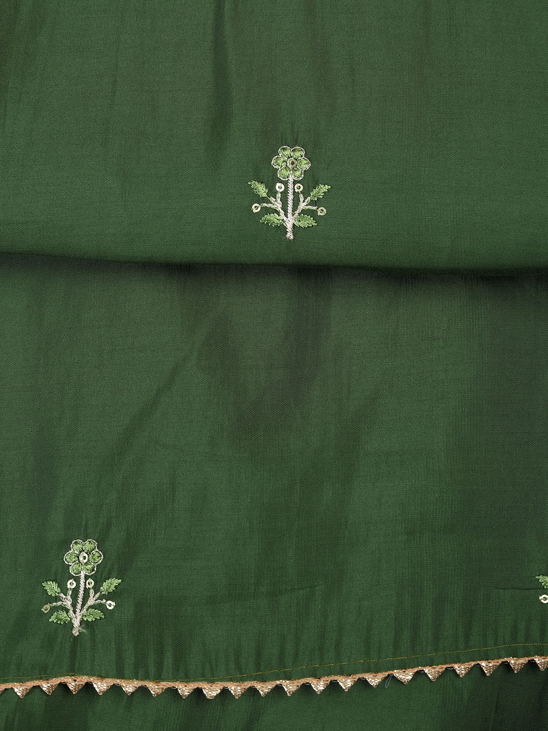 Neck Embroidered Chanderi Unstitched Suit With Dupatta