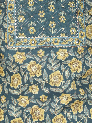 Schiffli Printed Cotton Unstitched Suit Piece With Dupatta
