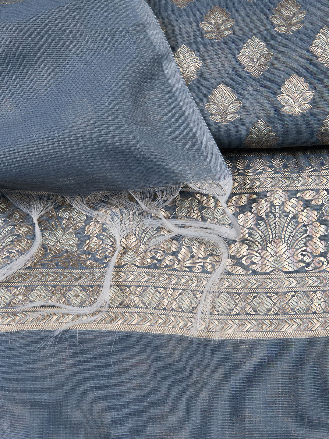 Woven Chanderi Unstitched Suit With Dupatta