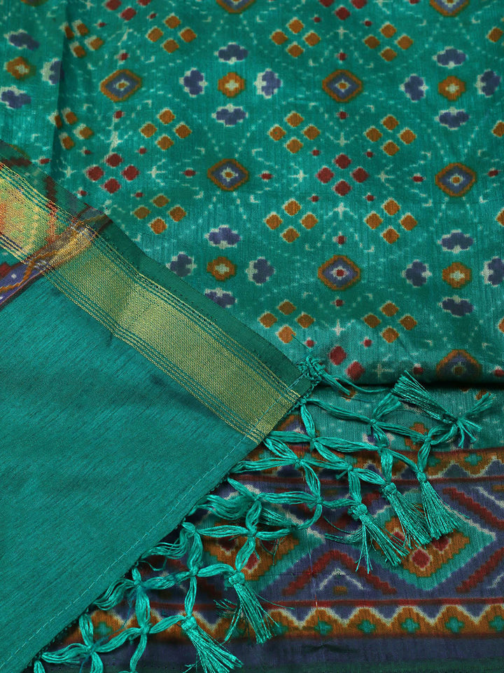 Woven Design Art Silk Unstitched Suit With Pant Dupatta