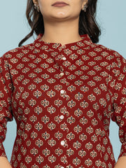 Printed Cotton Blend Short Kurti