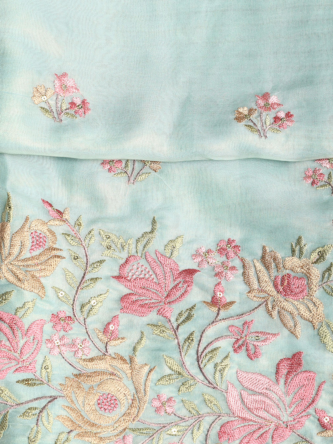 Embroidered Organza Unstitched Suit With Dupatta