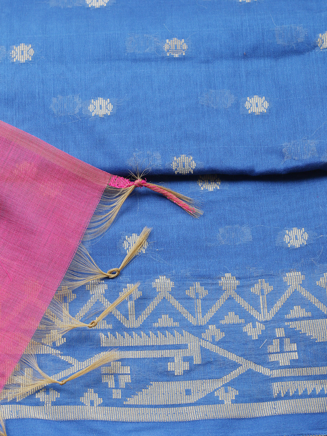 Printed Chanderi Unstitched Suit With Pant &amp; Dupatta
