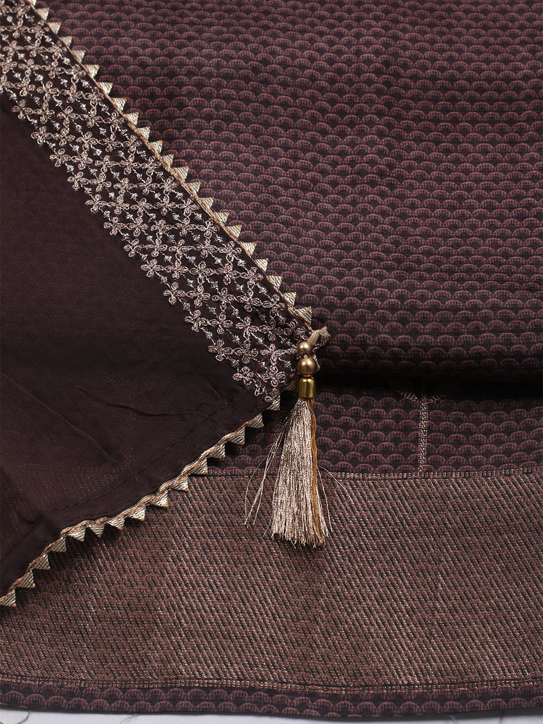 Embroidered Chanderi Unstitched Suit With Dupatta