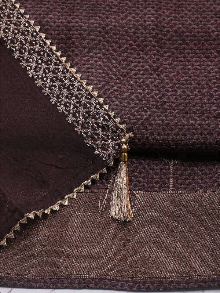 Embroidered Chanderi Unstitched Suit With Dupatta