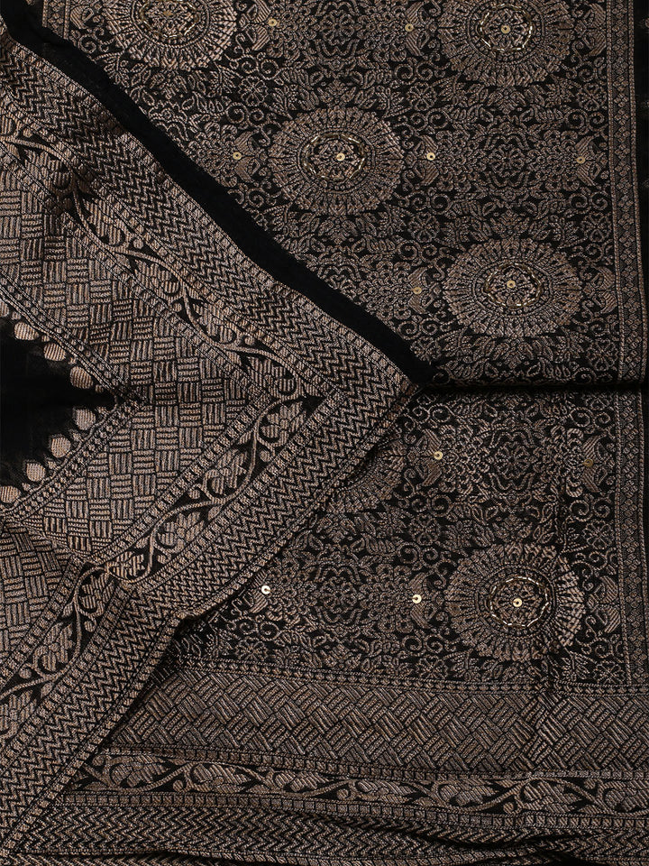 Woven Chanderi Unstitched Suit With Dupatta