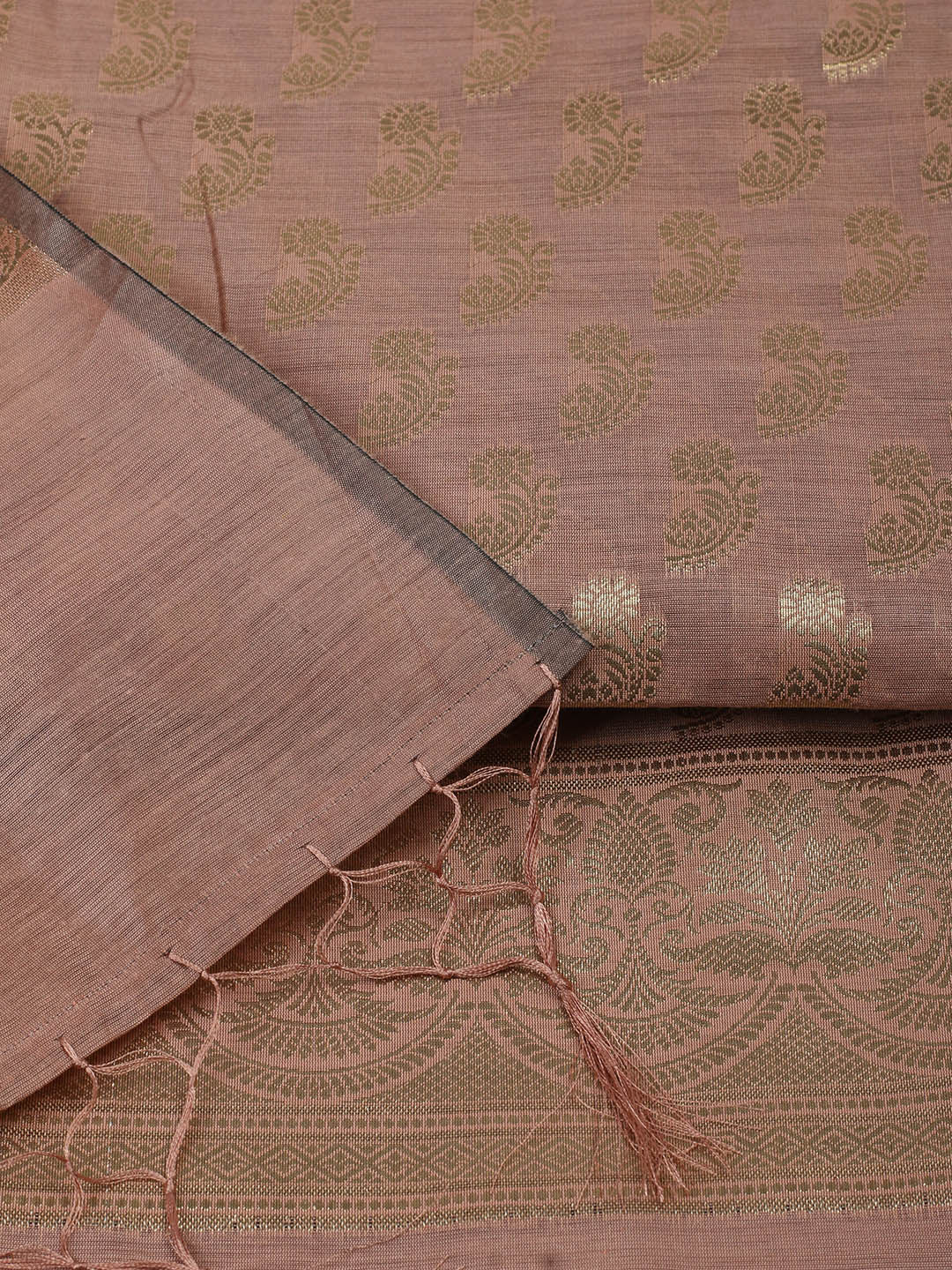 Woven Design Chanderi Unstitched Suit With Pant &amp; Dupatta