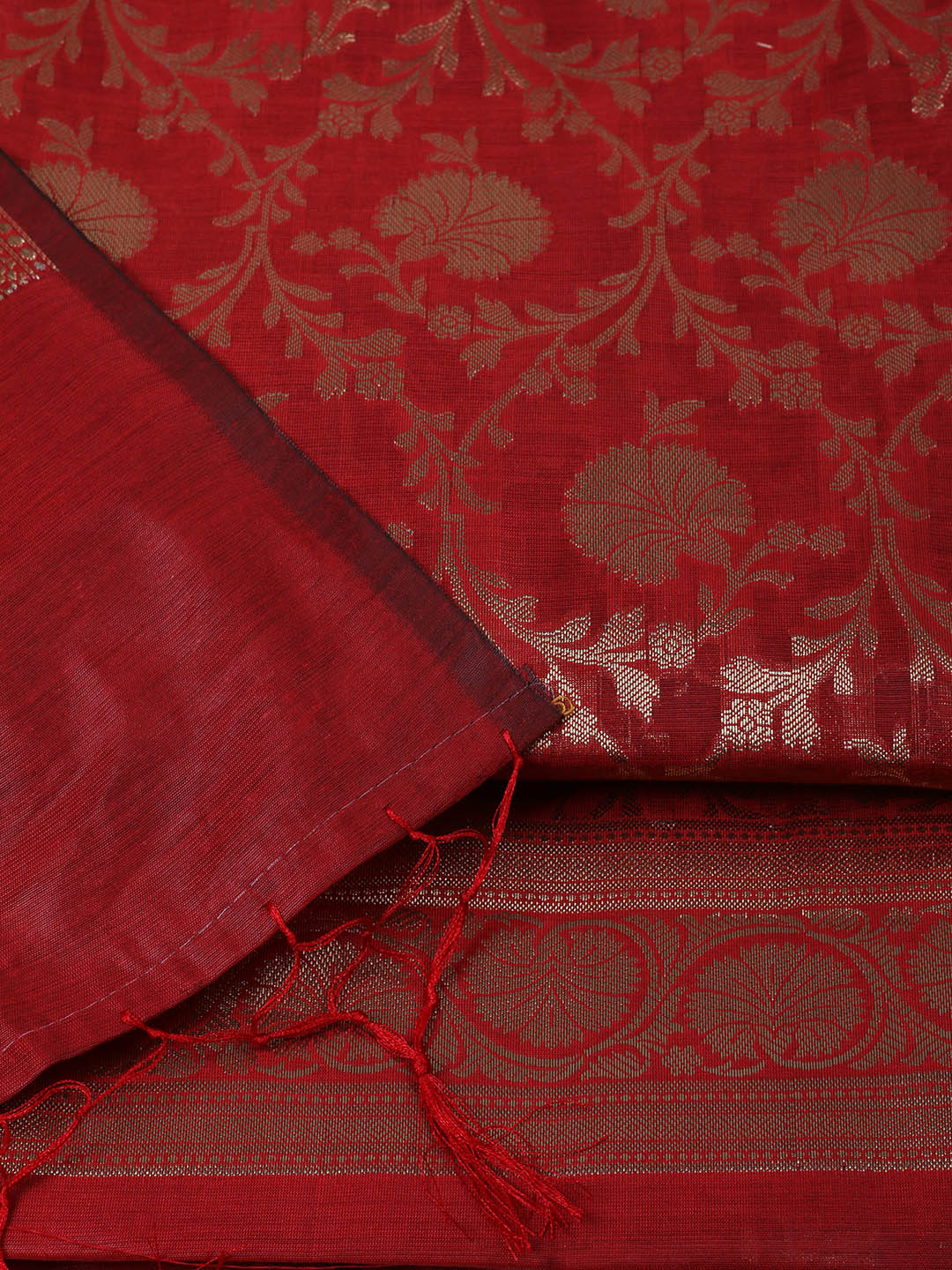 Woven Design Chanderi Unstitched Suit With Pant &amp; Dupatta