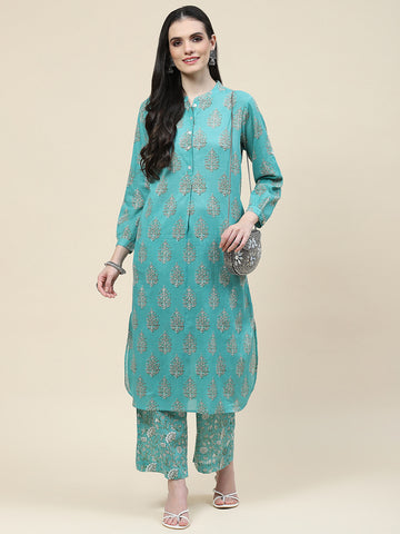 Printed Cotton Kurta With Pants