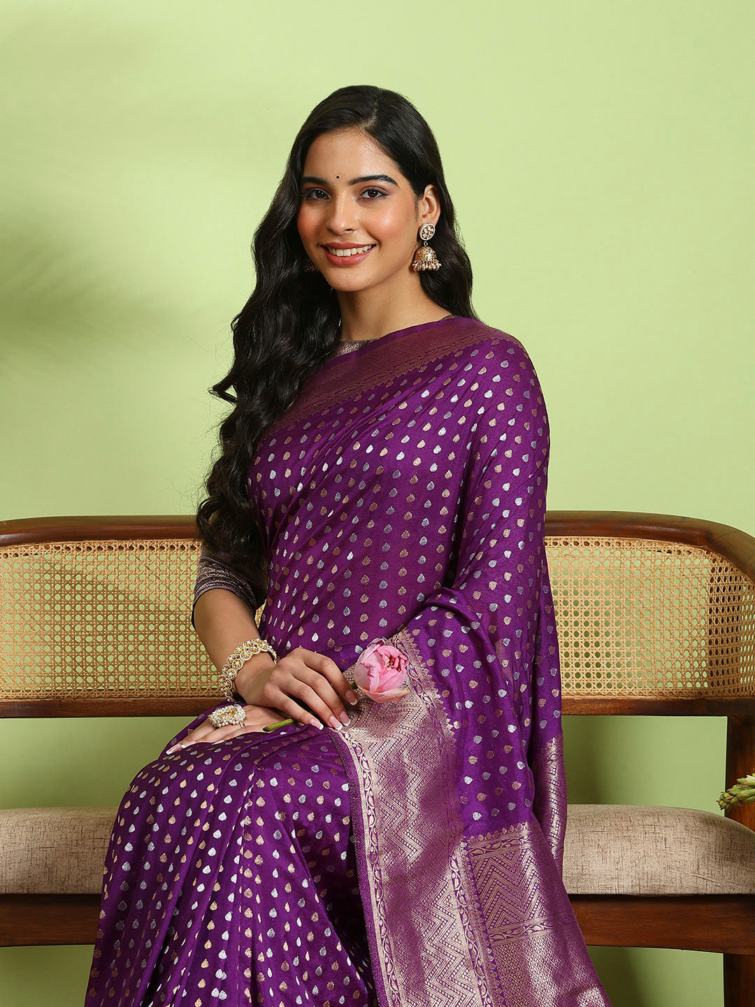 Plain Crepe Saree