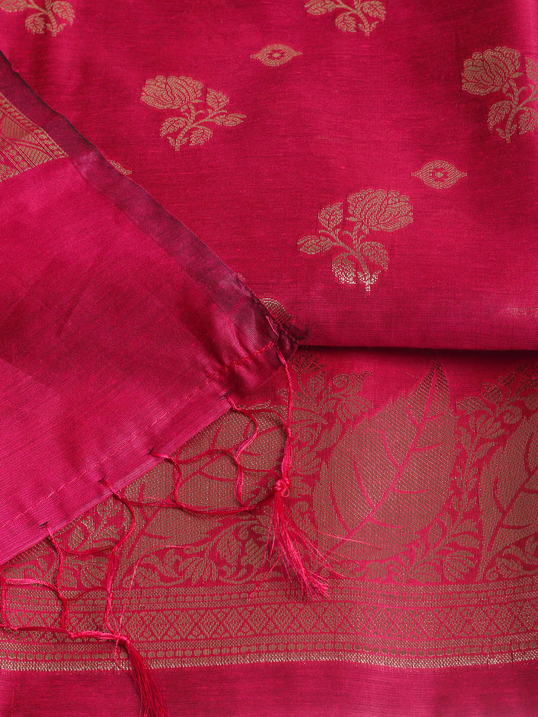 Woven Design Chanderi Unstitched Suit With Pant &amp; Dupatta