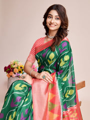 Patola Zari Border Art Silk Woven Saree