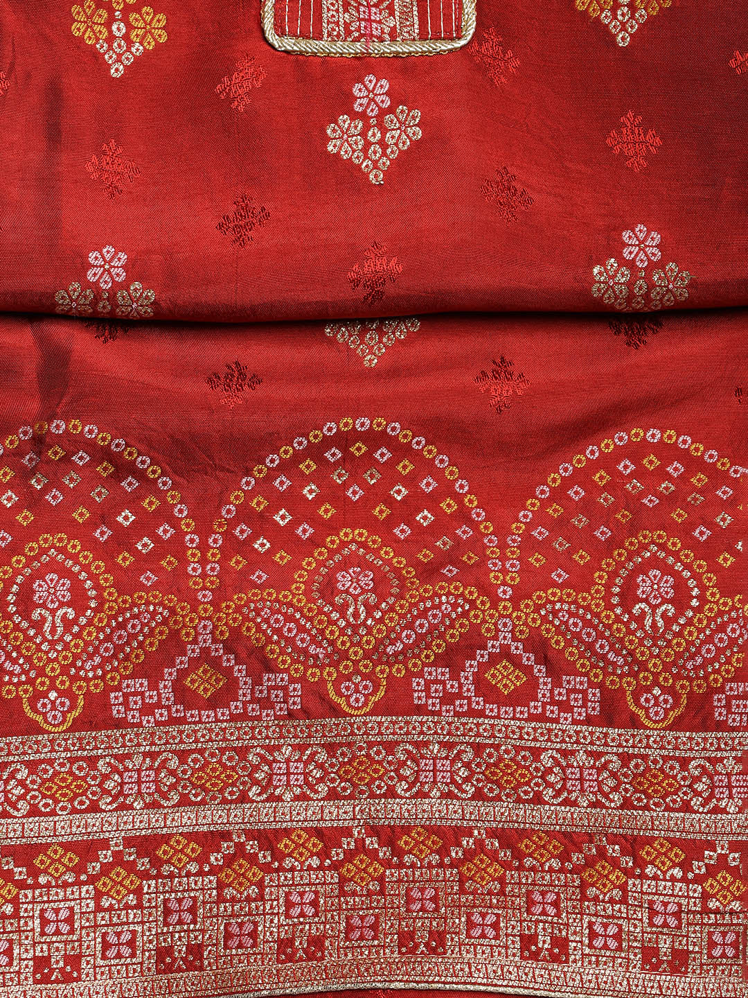 Embroidered Chanderi Unstitched Suit With Dupatta