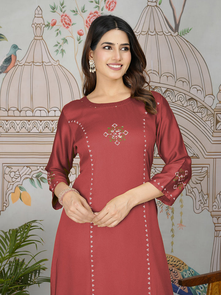 Printed Cotton Blend Kurta With Pants