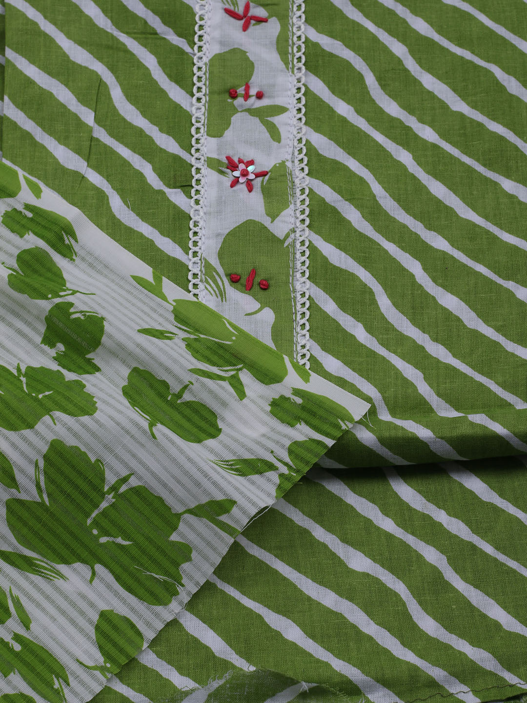 Printed Cotton Blend Unstitched Suit With Dupatta