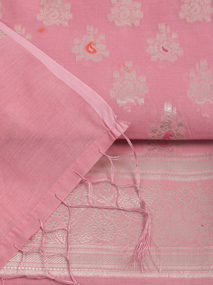Woven Design Chanderi Unstitched Suit With Pant &amp; Dupatta