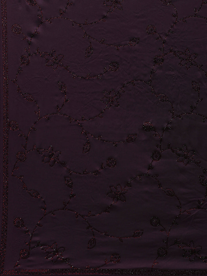 Stone Embroidered Satin Saree